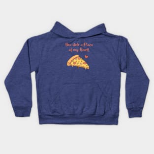 Cute You Stole a Pizza of my Heart Love Pun Kids Hoodie